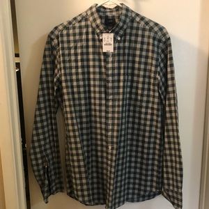 Jcrew green checkered button down shirt